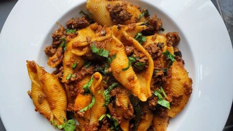 Mutton Keema Conchiglioni | Monica's Spice Diary – Indian Food Blog